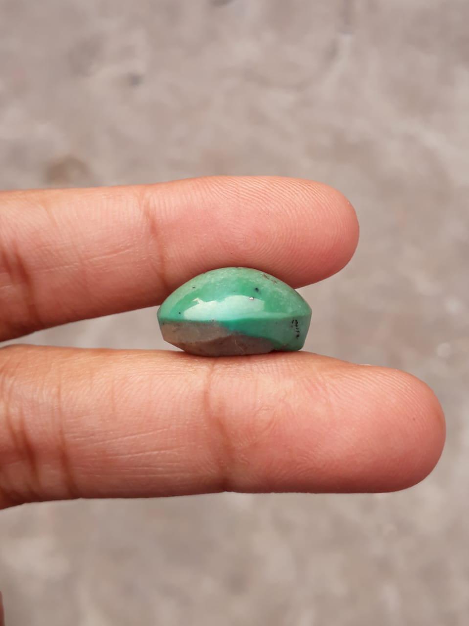 14.1ct Natural Turquoise, Green Matrix with Pyrite Turquoise, Shajri Feroza, Real Feroza Stone, Dimensions - 18x13mm