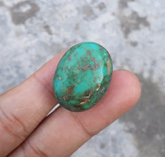 50.7ct Natural Turquoise, Green Matrix Turquoise, Shajri Feroza, Real Firoza Stone- 28x20mm