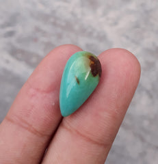 8.6ct Natural Turquoise, Green Matrix Turquoise, Pear Shape, Real Firoza Stone,Dimensions - 21x12mm