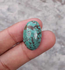 13.7ct Natural Turquoise, Green Matrix Turquoise, Oval Shape, Dimensions - 20x12mm