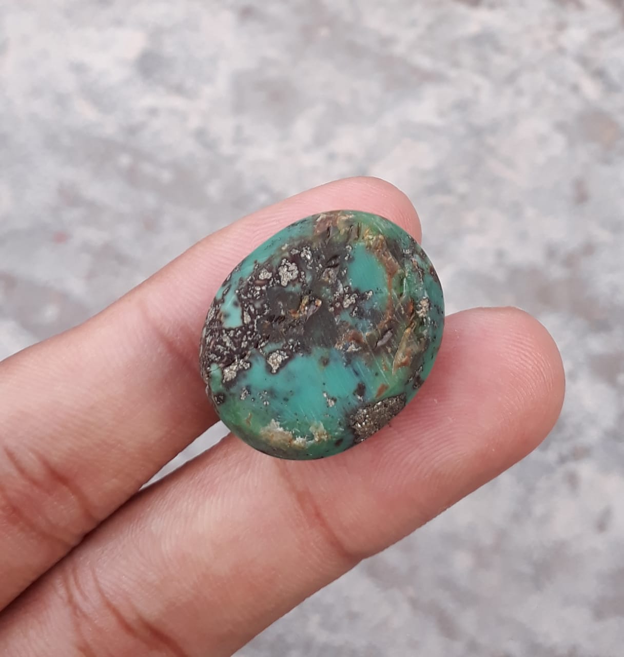 Natural Turquoise, Green Matrix Turquoise , Real Firoza Stone,Dimensions - 26x21mm