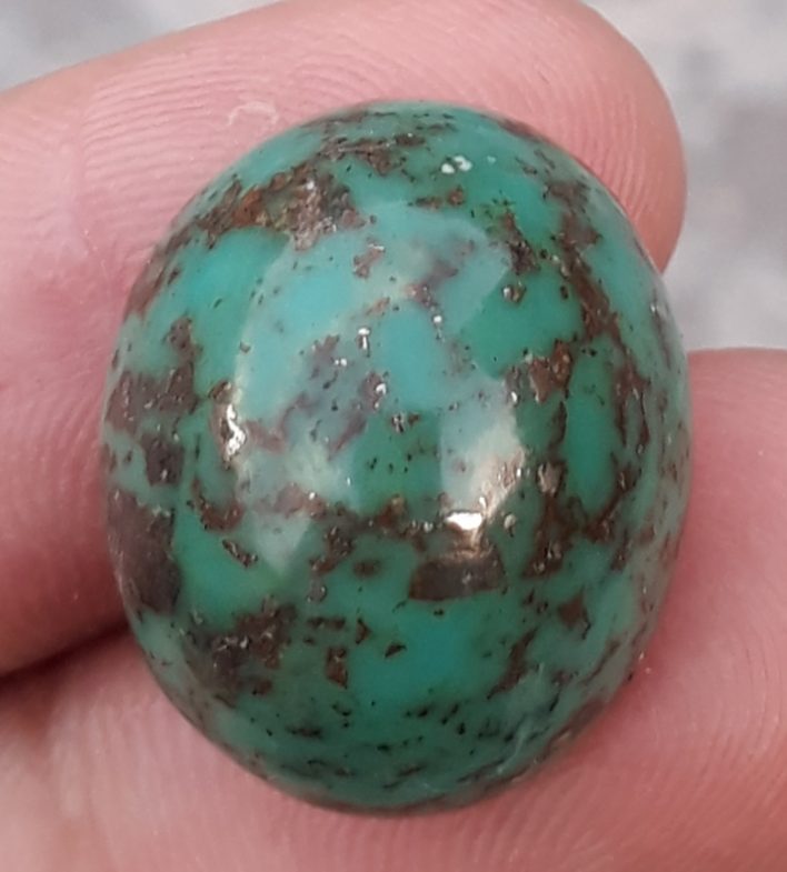 24ct Natural Turquoise, Green Matrix Turquoise,  Shajri Feroza, Real Firoza Stone,Dimensions  21x18mm