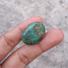 Natural Turquoise Green Matrix  with Pyrite, Shajri Feroza, Oval Shape, Real Firoza Stone,Dimensions-27x21mm