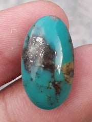 10.5ct Natural Turquoise, Green Matrix Turquoise,  Shajri Feroza , Real Feroza Stone, Dimensions  10.7ct- 20x12mm