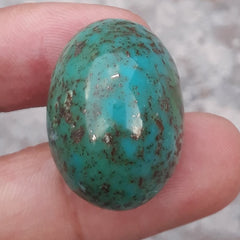 Natural Turquoise Green Matrix  with Pyrite, Shajri Feroza, Oval Shape, Real Firoza Stone,Dimensions-27x21mm