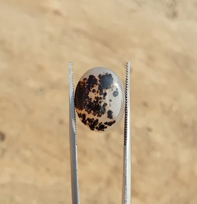 8.8ct Natural Dendritic Agate - Shajri Aqeeq -15x11mm