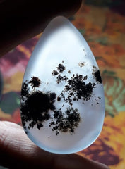 128ct Natural Dendritic Agate - Shajri Aqeeq -61x35mm