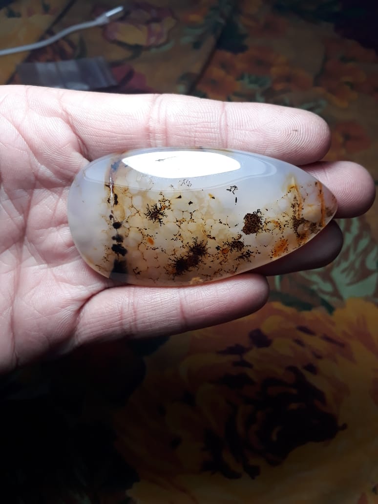 211 Natural Dendritic Agate - Shajri Aqeeq -73x40mm