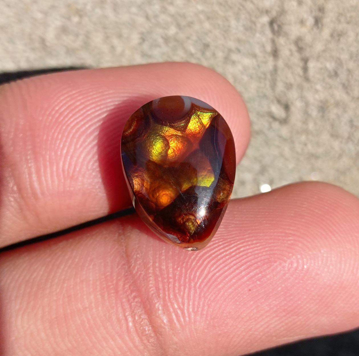 Rare Mexican Fire Agate Cabochon - Agata De Fuego