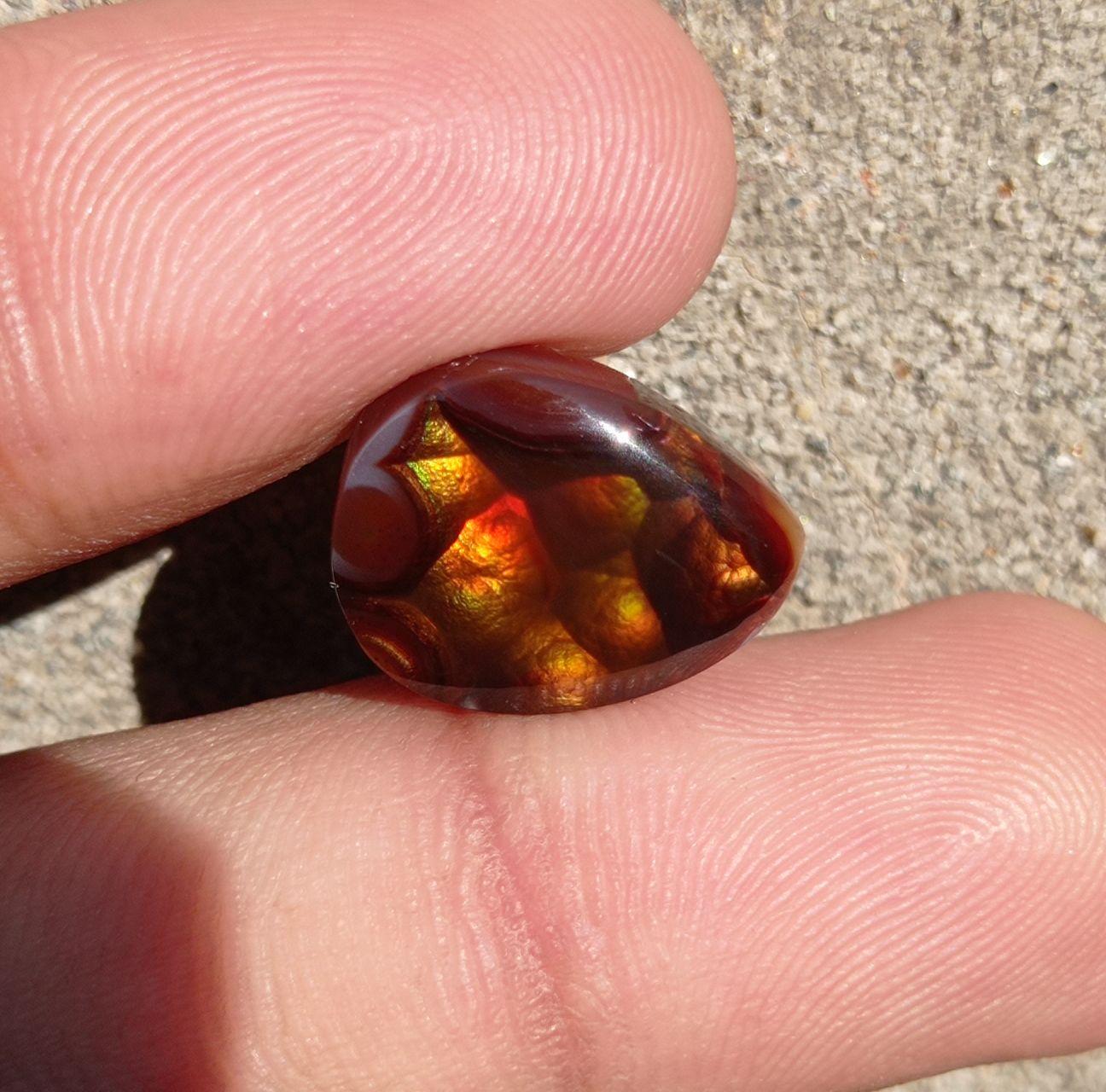 Rare Mexican Fire Agate Cabochon - Agata De Fuego