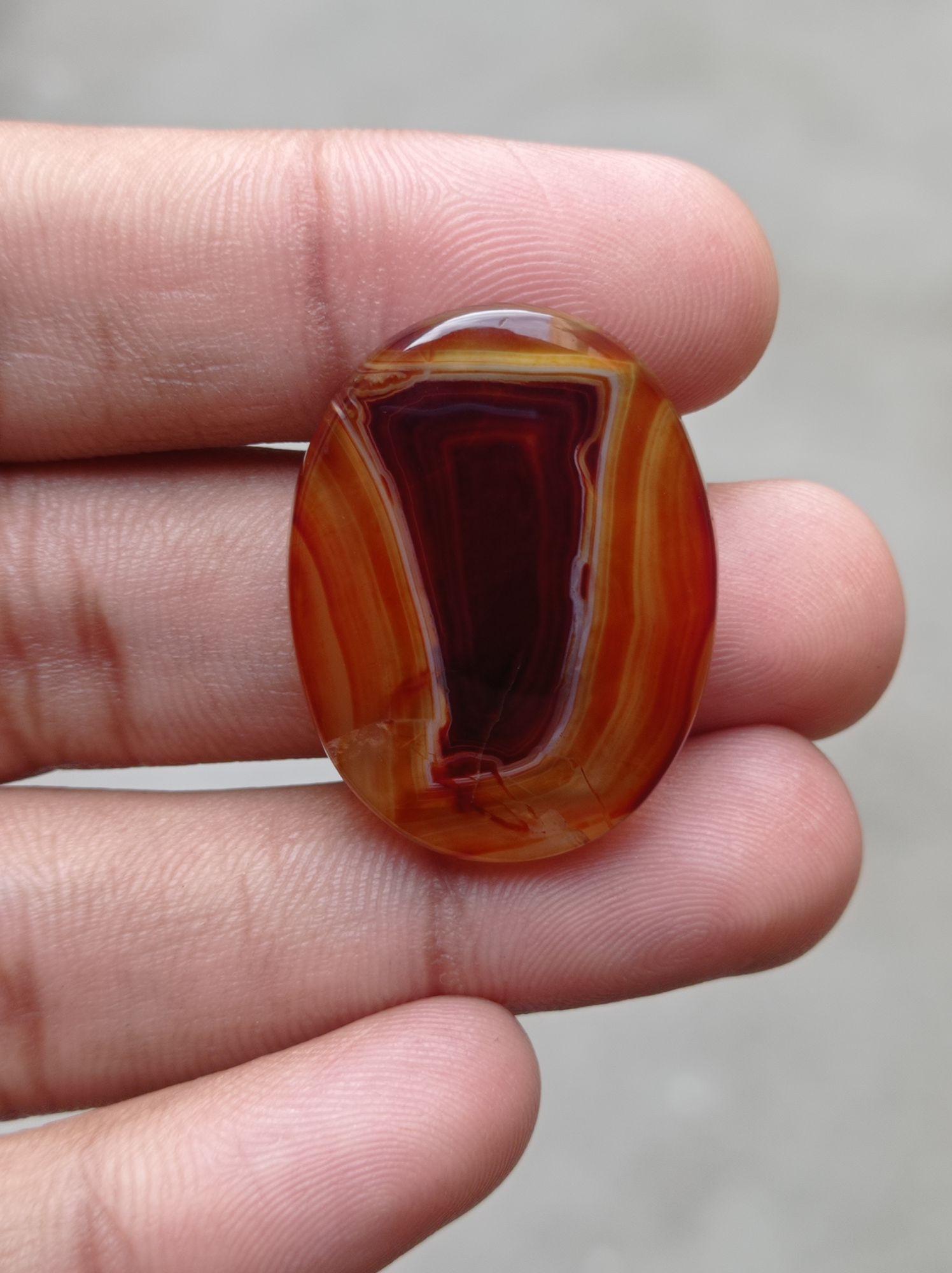 Unique Fortified Agate Cabochon - Sulaimani Aqeeq - 33x26mm