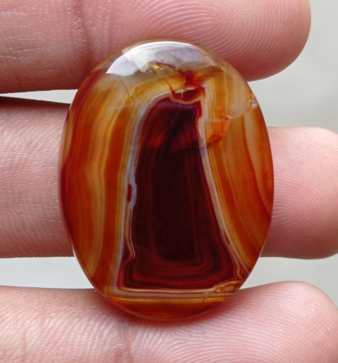 Unique Fortified Agate Cabochon - Sulaimani Aqeeq - 33x26mm