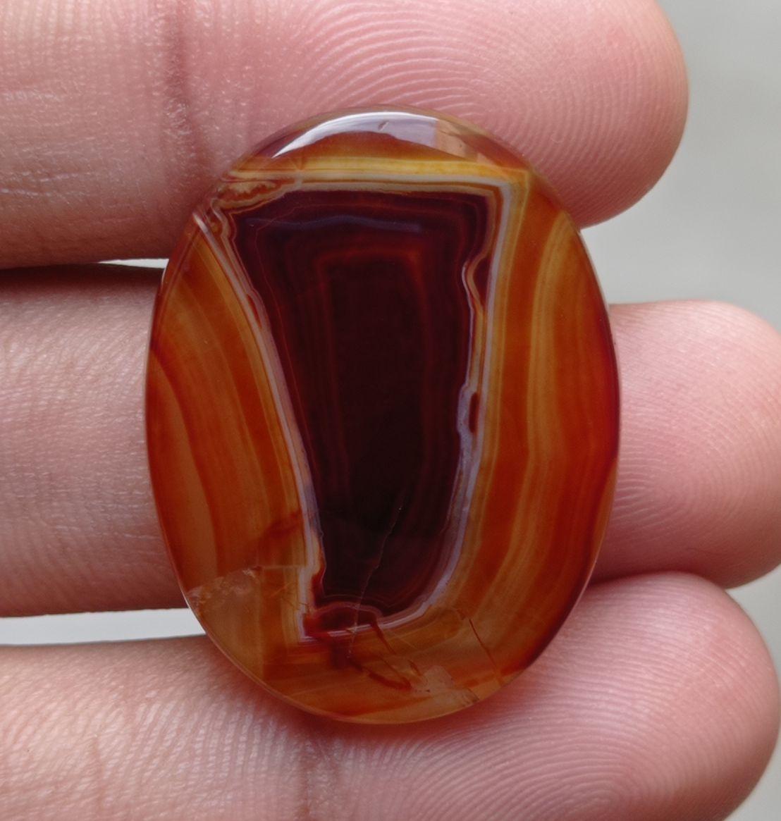 Unique Fortified Agate Cabochon - Sulaimani Aqeeq - 33x26mm