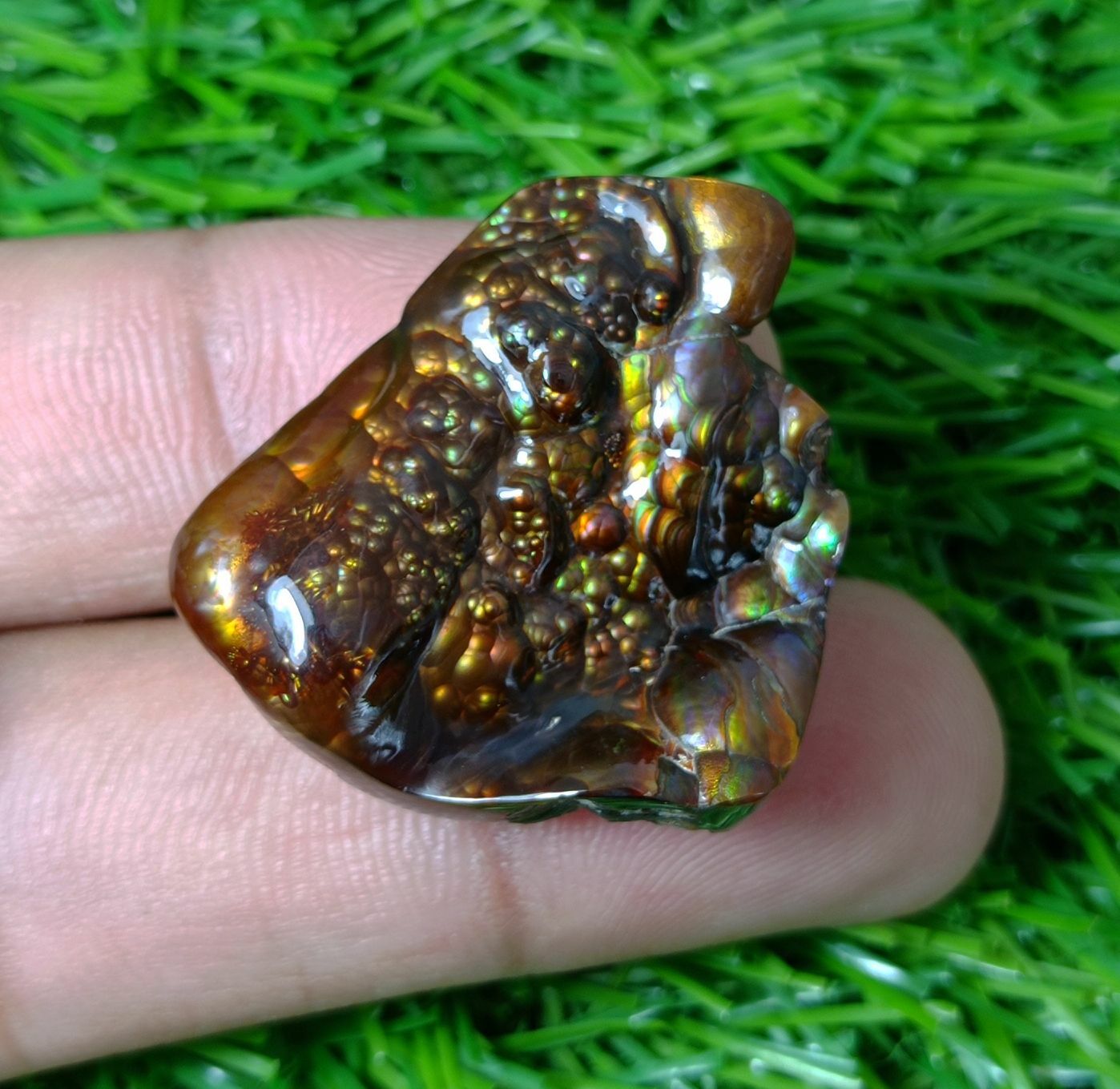 59ct 稀有火玛瑙凸圆形宝石，比钻石更稀有的宝石，尺寸 - 34x27mm