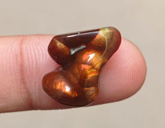 13.3ct Mexican Fire Agate,  Rare Fire Agate, Carved Fire Agate - Perfect gemstone Gift, Aatshi Aqeeq, Dimensions-  18x16 mm