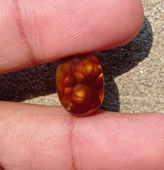 14ct Mexican Fire Agate, Rare Fire Agate, Yellow Oval Cabochon Fire Agate - Perfect gemstone Gift, Dimensions - 16x12 mm