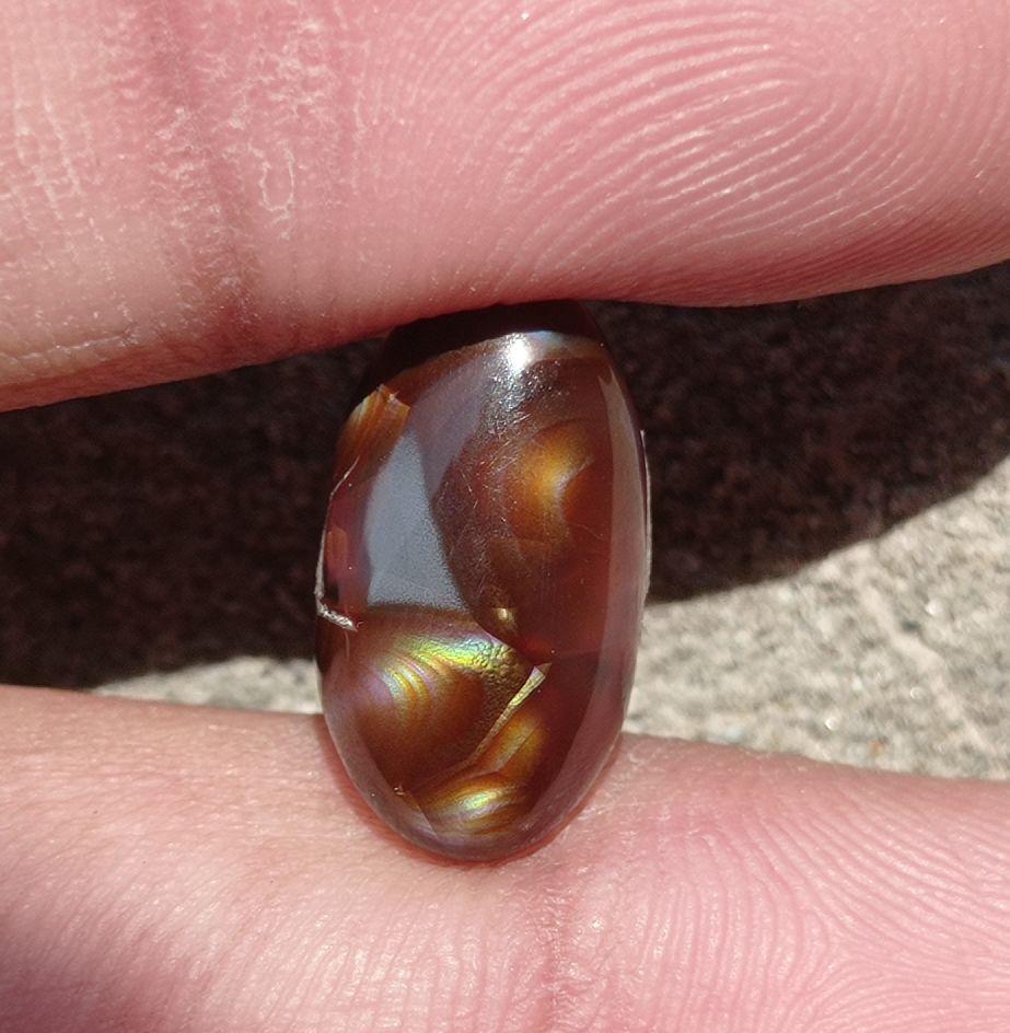 6.45ct Unique Look Mexican Fire Agate, Rare Fire Agate For Ring  - Perfect gemstone Gift, Rare Gemstone than Diamonds, Dimensions-  16x9 mm