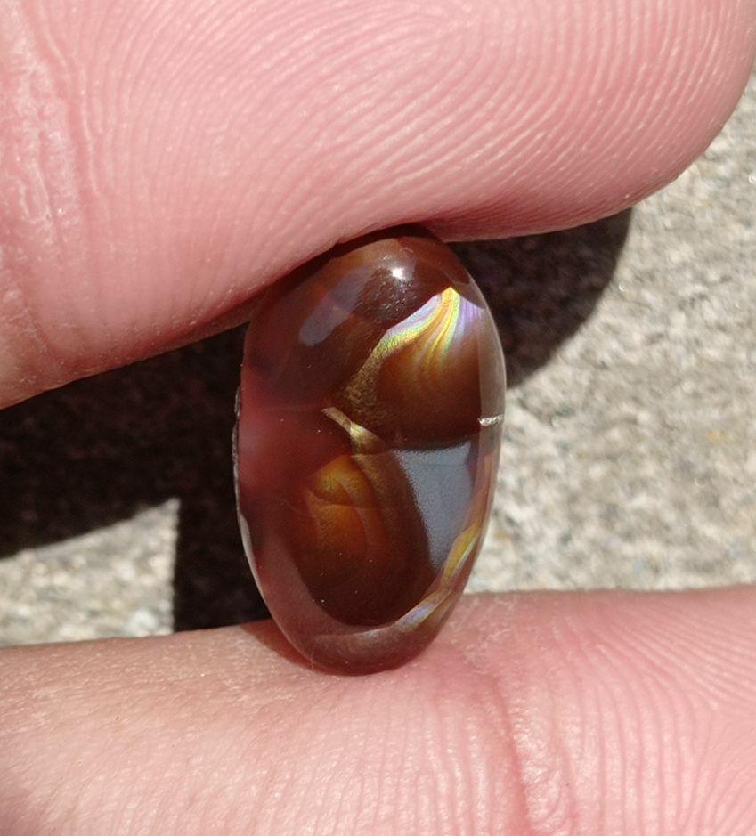 6.45ct Unique Look Mexican Fire Agate, Rare Fire Agate For Ring  - Perfect gemstone Gift, Rare Gemstone than Diamonds, Dimensions-  16x9 mm