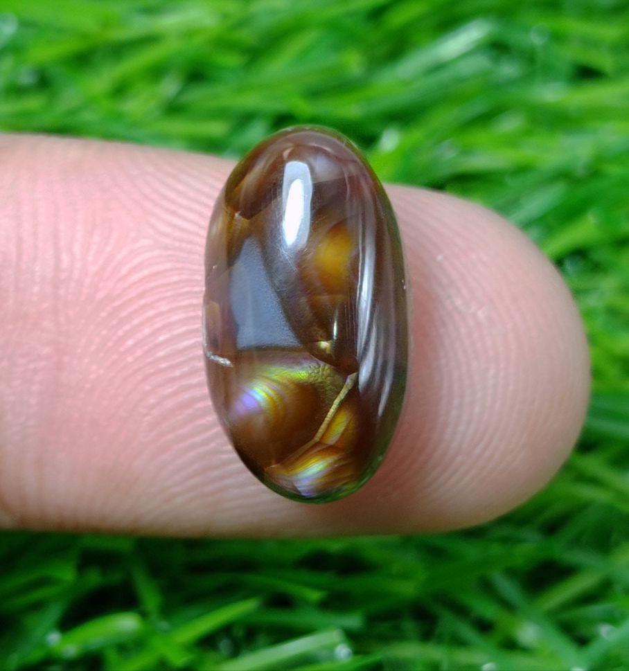 6.45ct Unique Look Mexican Fire Agate, Rare Fire Agate For Ring  - Perfect gemstone Gift, Rare Gemstone than Diamonds, Dimensions-  16x9 mm