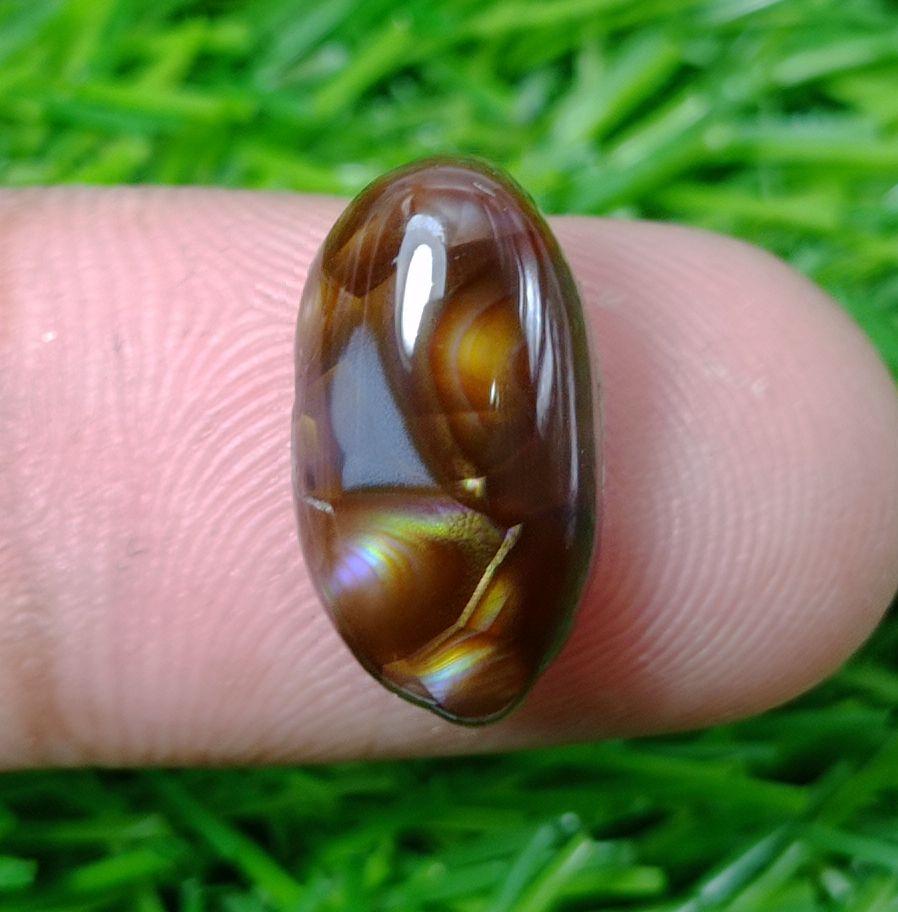 6.45ct Unique Look Mexican Fire Agate, Rare Fire Agate For Ring  - Perfect gemstone Gift, Rare Gemstone than Diamonds, Dimensions-  16x9 mm