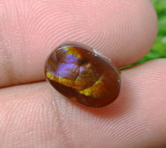 7.25ct Mexican Fire Agate,  Rare Fire Agate, Oval Fire Agate - Perfect gemstone Gift, Yellow-Purple Fire Agate, Dimensions - 13x9x5mm