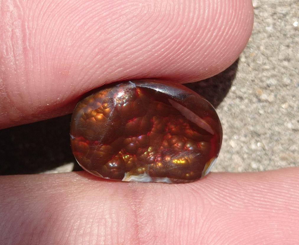 4.7ct Natural Fire Agate from Mexico  , Oval Bubbly Fire Agate - Perfect gemstone Gift, Dimensions - 15x10 mm