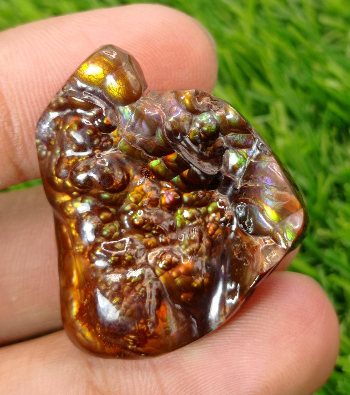 59ct  Rare Fire Agate cabochon, Rare Gemstone than Diamonds, Dimensions - 34x27mm