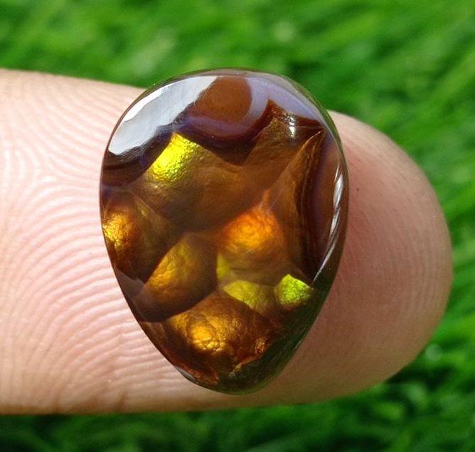 Rare Mexican Fire Agate Cabochon - Agata De Fuego