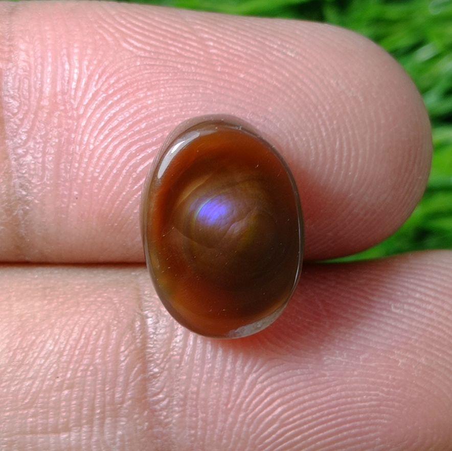 5.75ct Mexican Fire Agate,  Purple Fire Agate, Fire Agate Oval cabochon - Best gemstone Gift, Dimensions  -  14x10 mm