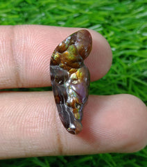 14.7ct Best Color Combination Fire Agate , Polished Fire Agate, Rare Fire agate - Fire Agate For Pendant - Dimensions-  28x11mm