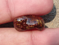 10.7ct Natural Curved Mexican Fire Agate, Rare Gemstone than Diamonds, Bubbly Fire Agate, Dimensions-19x11mm