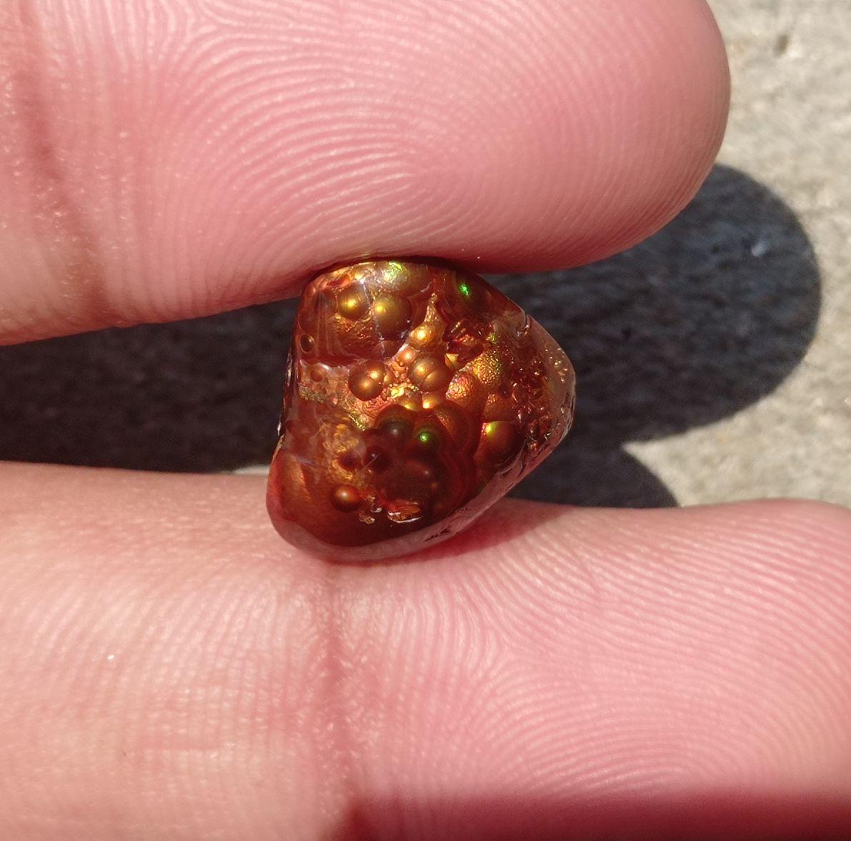 8.5ct Rare Fire Agate, Yellow Bubbly Fire Agate - Fire Agate AZ, Perfect gemstone Gift,  Dimensions -  14x13  mm
