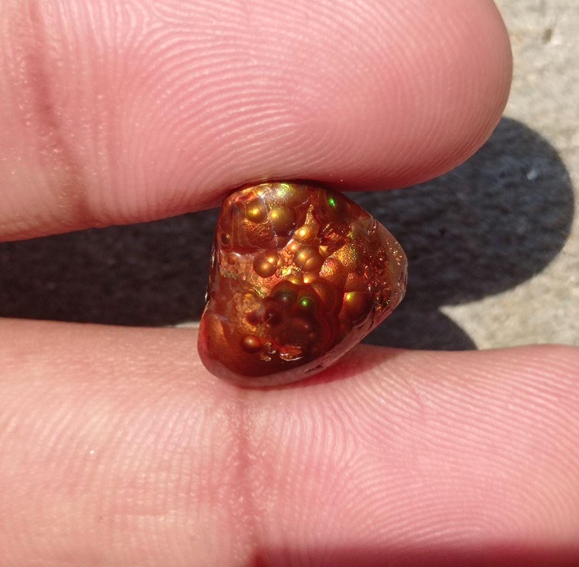 8.5ct Rare Fire Agate, Yellow Bubbly Fire Agate - Fire Agate AZ, Perfect gemstone Gift,  Dimensions -  14x13  mm