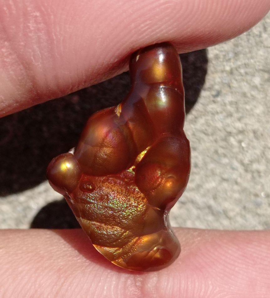 12ct Mexican Fire Agate, Rare Fire Agate, Unique Shape Fire Agate Suitable For Pendant - Perfect gemstone Gift, Rare Gemstone than Diamonds, Dimensions - 23x14 mm