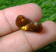 عقيق ناري طبيعي 8.95 قيراط من المكسيك، حجر كريم نادر من الألماس - هدية مثالية من الأحجار الكريمة، الأبعاد - 20 × 10 مم
