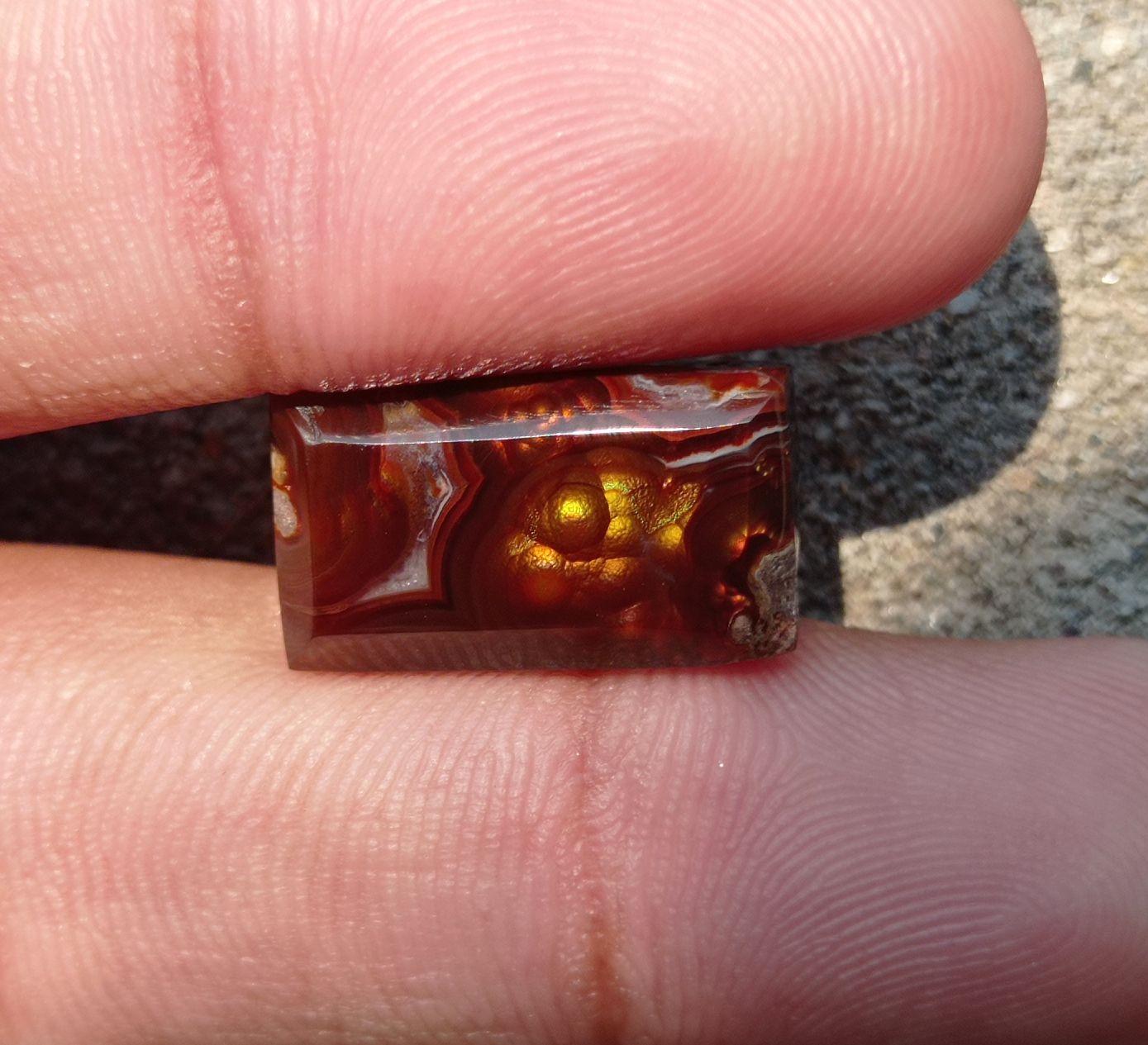 12ct Faceted Mexican Fire Agate,  Rare Fire Agate - Perfect gemstone Gift, Rare Gemstone than Diamonds, Dimensions - 19x10 mm