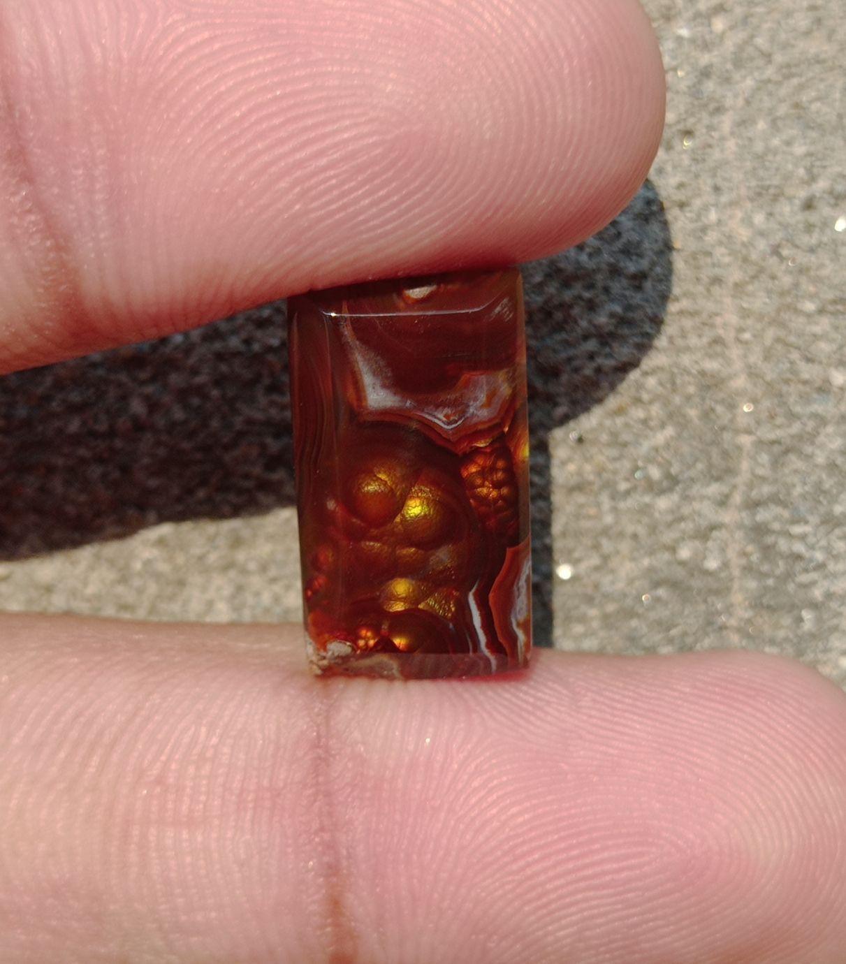 12ct Faceted Mexican Fire Agate,  Rare Fire Agate - Perfect gemstone Gift, Rare Gemstone than Diamonds, Dimensions - 19x10 mm