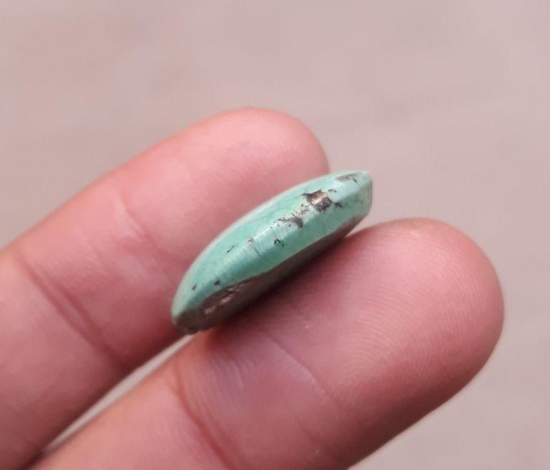 14ct Morenci Turquoise - Natural Turquoise - Green Matrix Turquoise - 21x17 mm