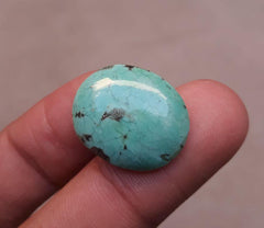 14ct Morenci Turquoise - Natural Turquoise - Green Matrix Turquoise - 21x17 mm
