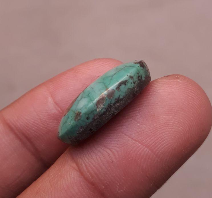 19.4ct Morenci Turquoise - Natural Turquoise - Green Matrix Turquoise - 22x16 mm
