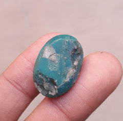 Natural Turquoise - Teal Green Matrix Turquoise - 24.85ct 24x17 mm