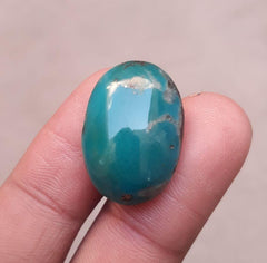 Natural Turquoise - Teal Green Matrix Turquoise - 24.85ct 24x17 mm
