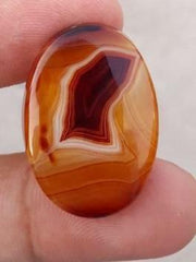 39.6ct Fortified Agate Cabochon - Sulaimani Aqeeq - 30x22x7mm