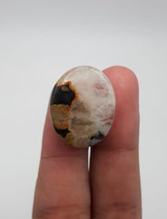 31ct Black/White quartzite Agate - Sulaimani Aqeeq -23x18mm