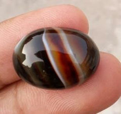 Layered Agate - Banded Agate -  Sulaimani Aqeeq - 22x16mm