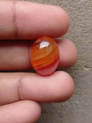 19ct Bi-color Agate Cabochon - Sulaimani Aqeeq - 20x15x9mm