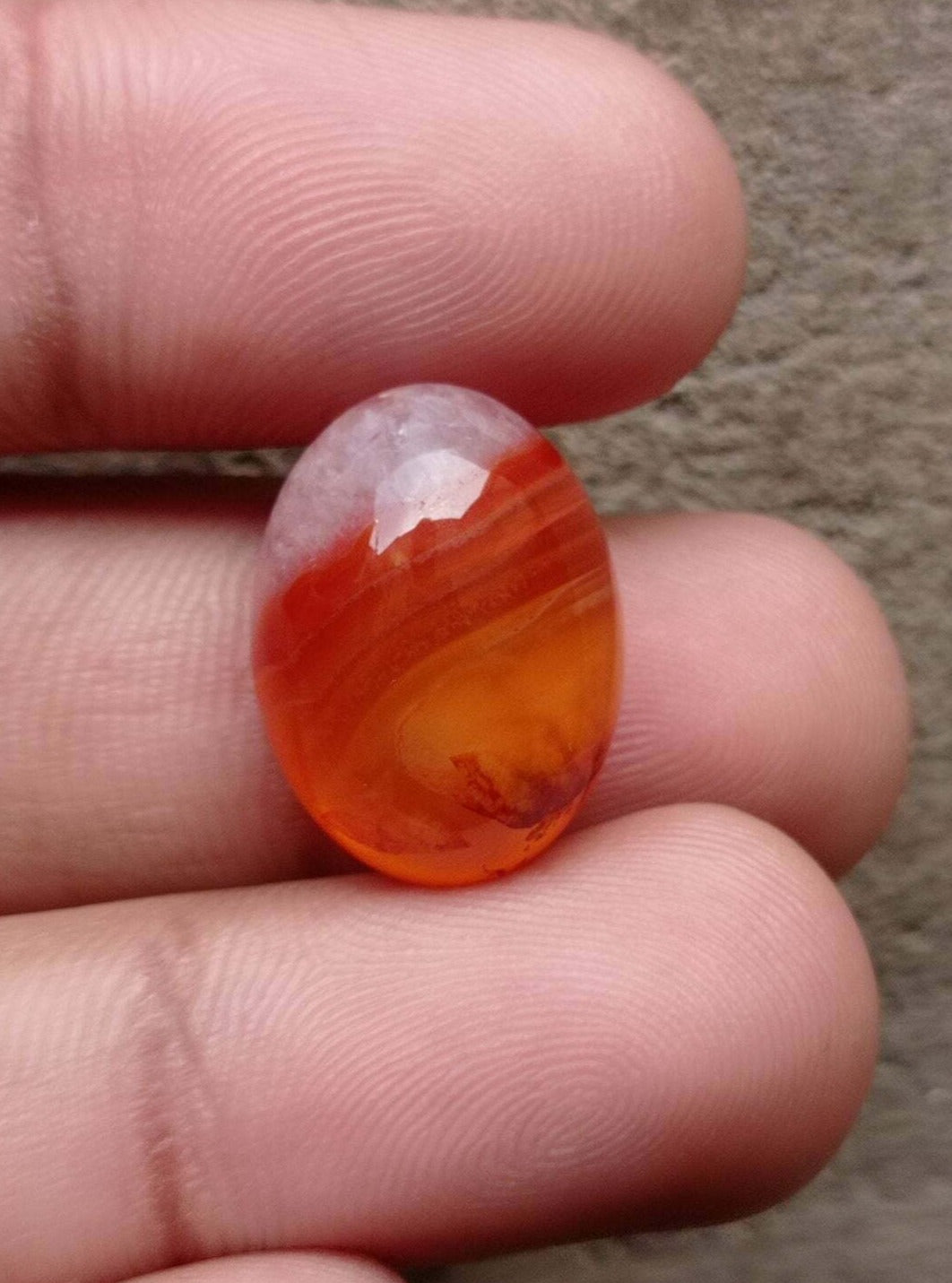 19ct Bi-color Agate Cabochon - Sulaimani Aqeeq - 20x15x9mm