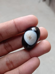 Onyx Agate Cabochon - Sulaimani Aqeeq - 30x20x14mm