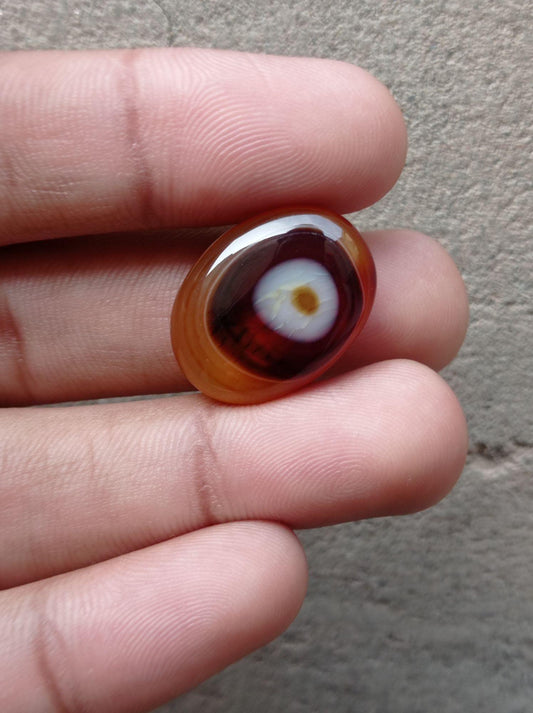 22ct Orbicular Agate -  Unique Eye Agate - Sulaimani Aqeeq - 24x18x6mm