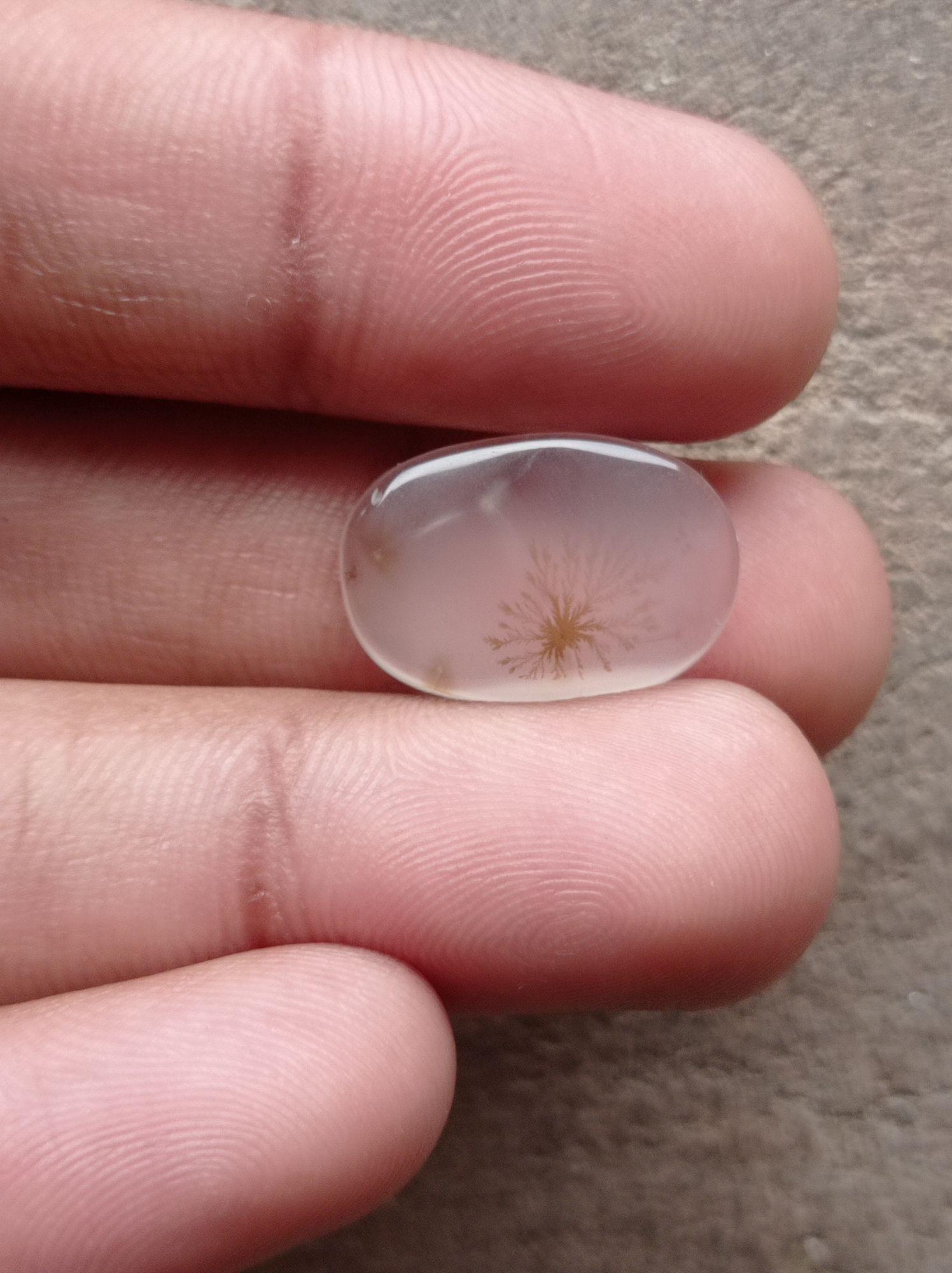 13ct Natural Dendritic Agate - Shajri Aqeeq - Dimension-20x13mm